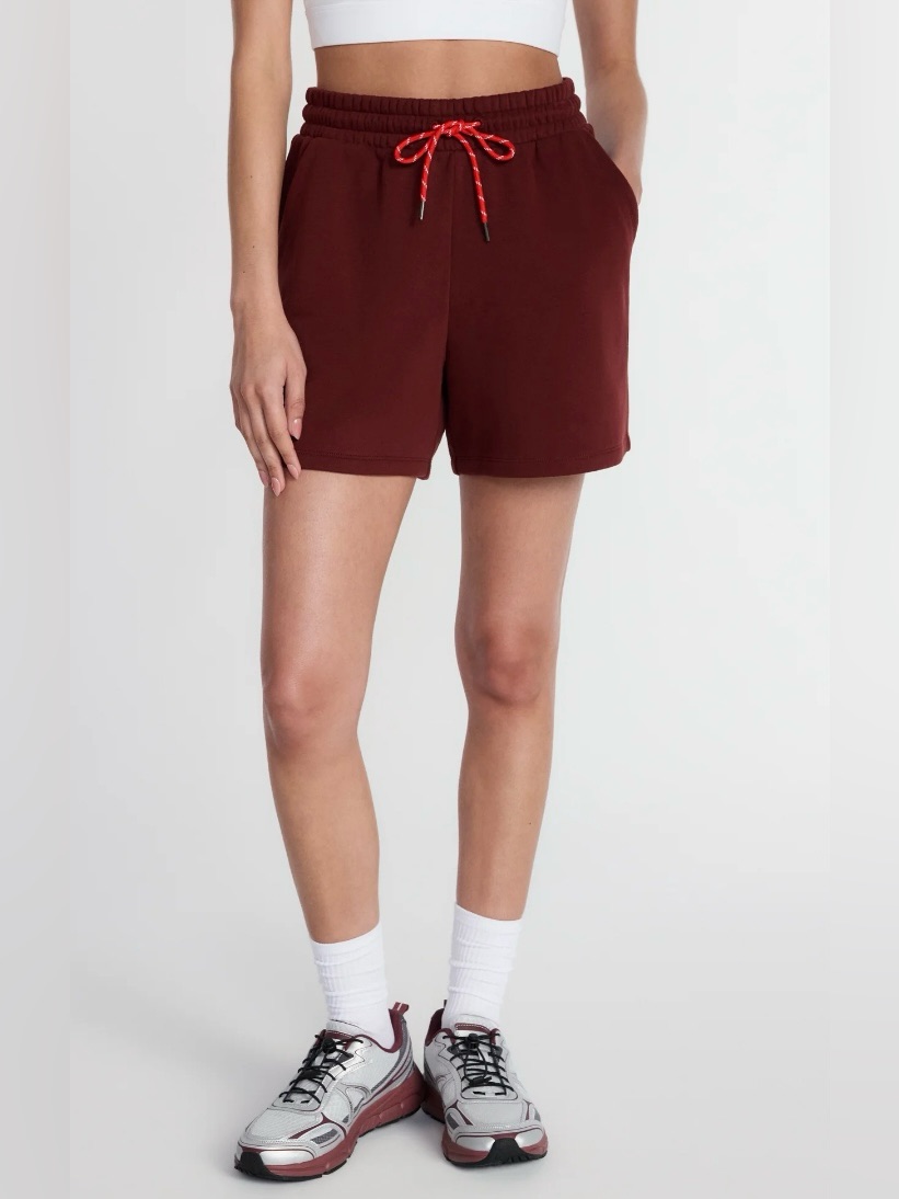 Nwt Athletic Works Women's Maroon Drawstring Fleece Athletic Shorts — image 5 of 7